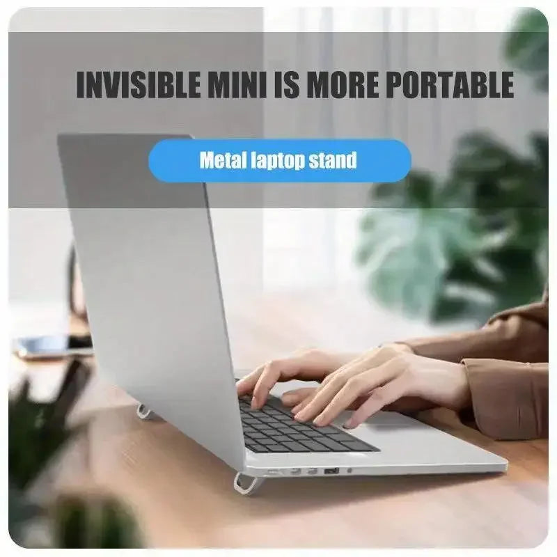 Set of 2 Mini Adhesive Laptop Riser Stands – 10 to 18 Inch