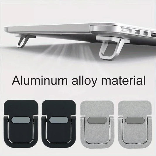 Set of 2 Mini Adhesive Laptop Riser Stands – 10 to 18 Inch